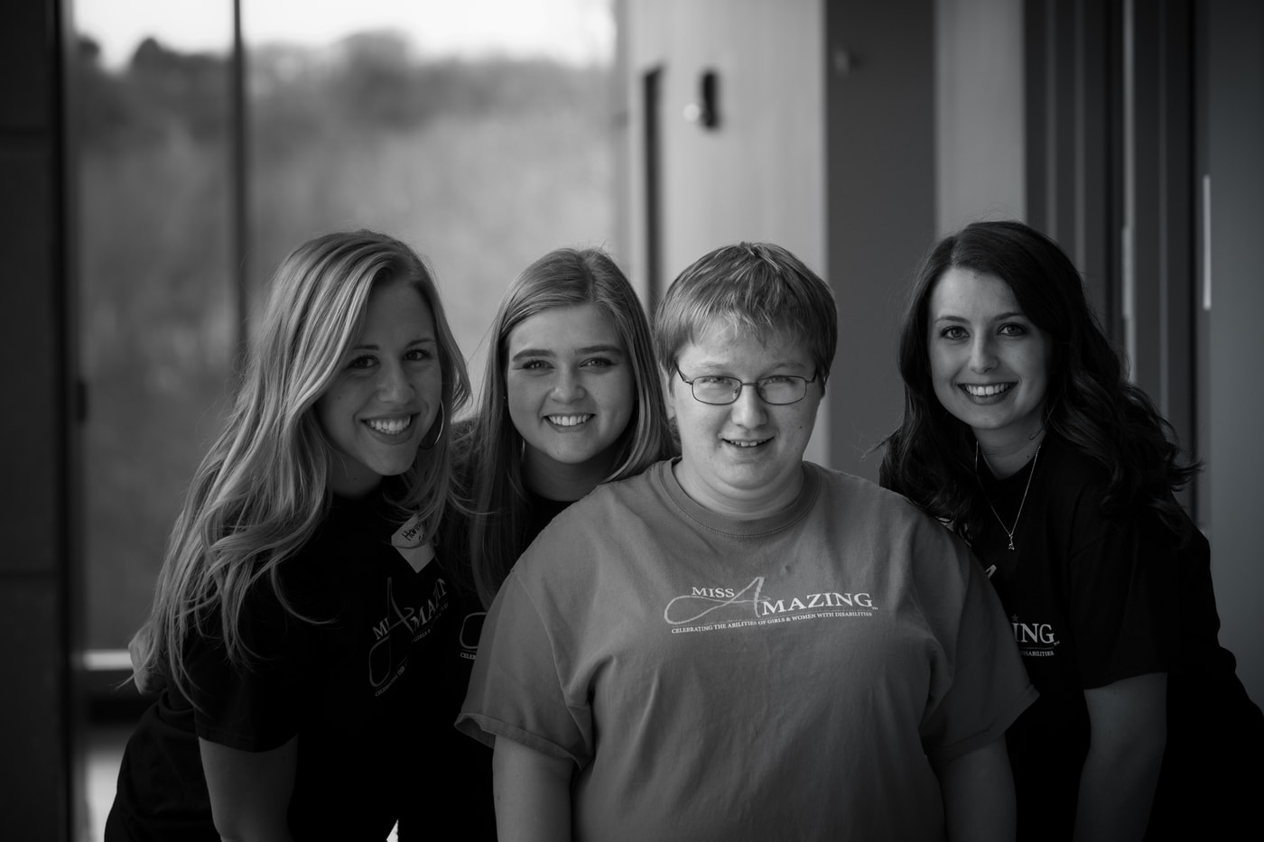 Senior friends black and white portrait.