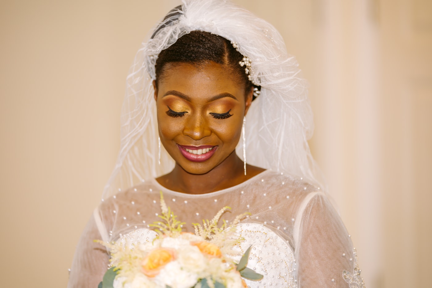 Bride bouquet portrait.