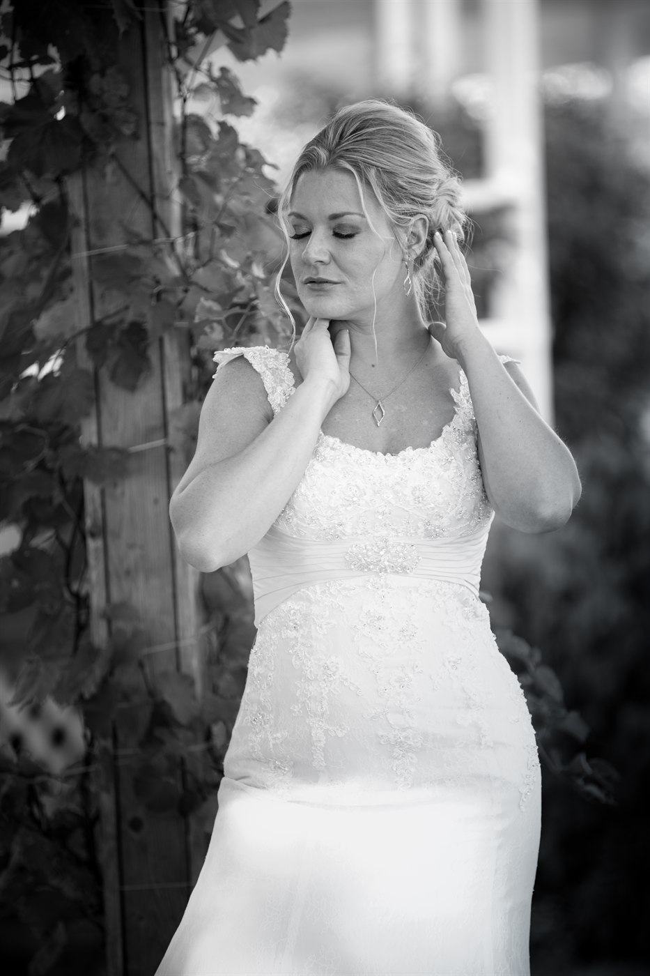 Bride and groom close portrait.