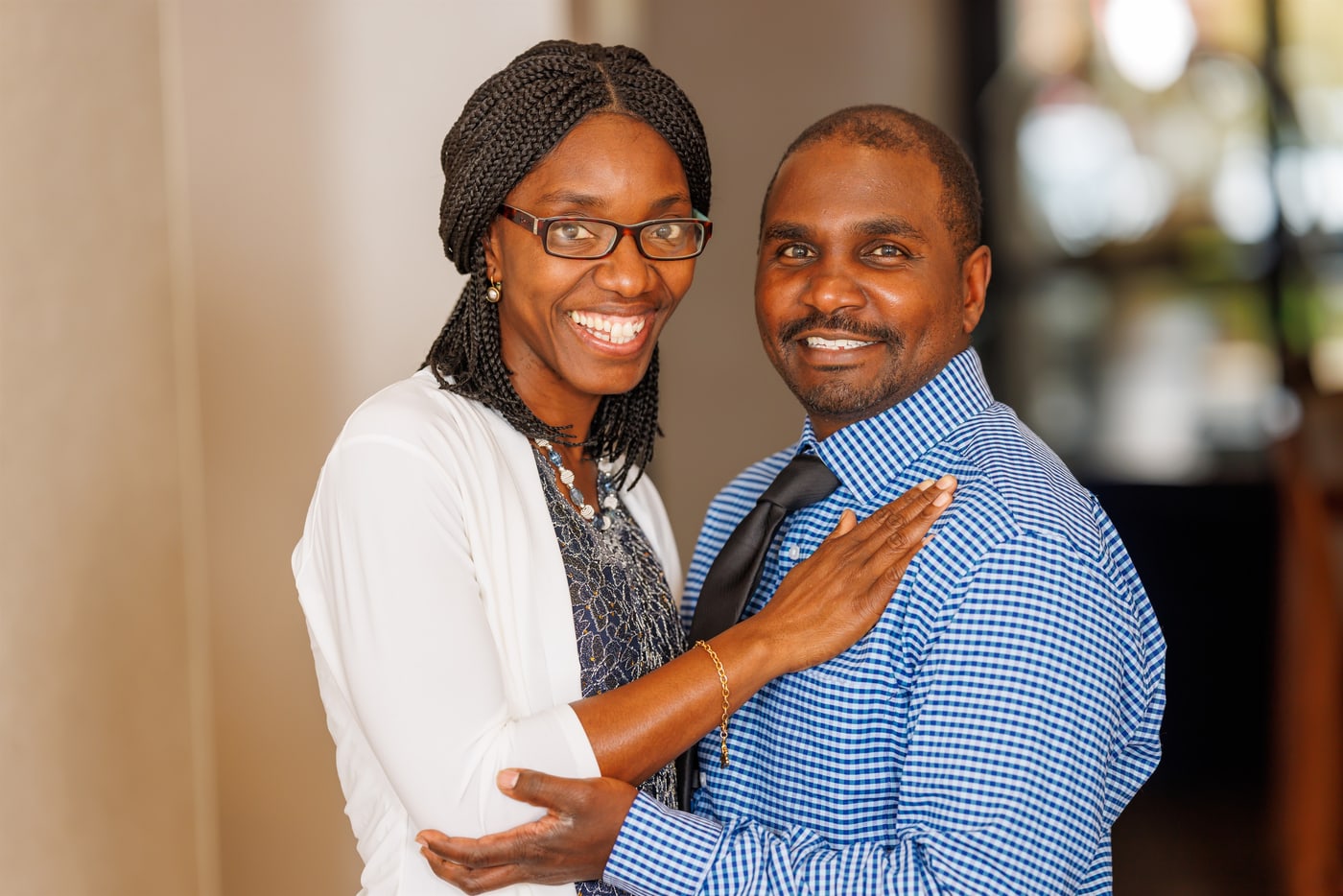 Couple portrait close and warm.