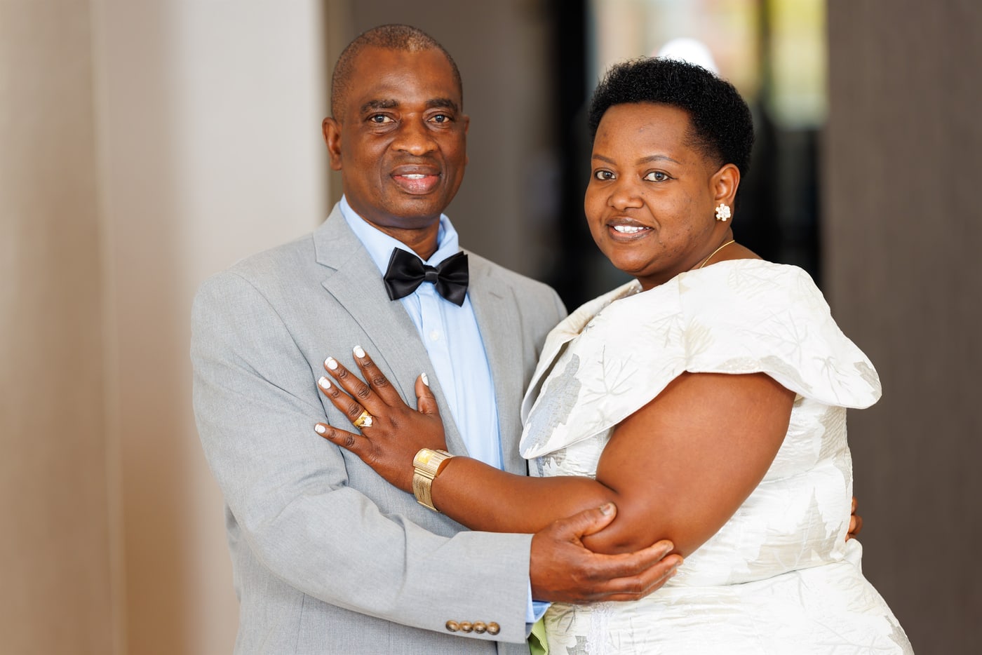 Classic indoor formal couple portrait.